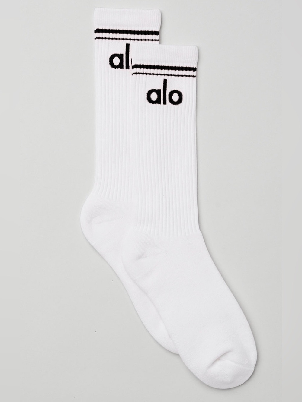 ALO Yoga- Unisex Throwback Sock- White/Black